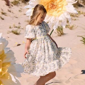 Floral PATACHOU White and Yellow Kids Dress